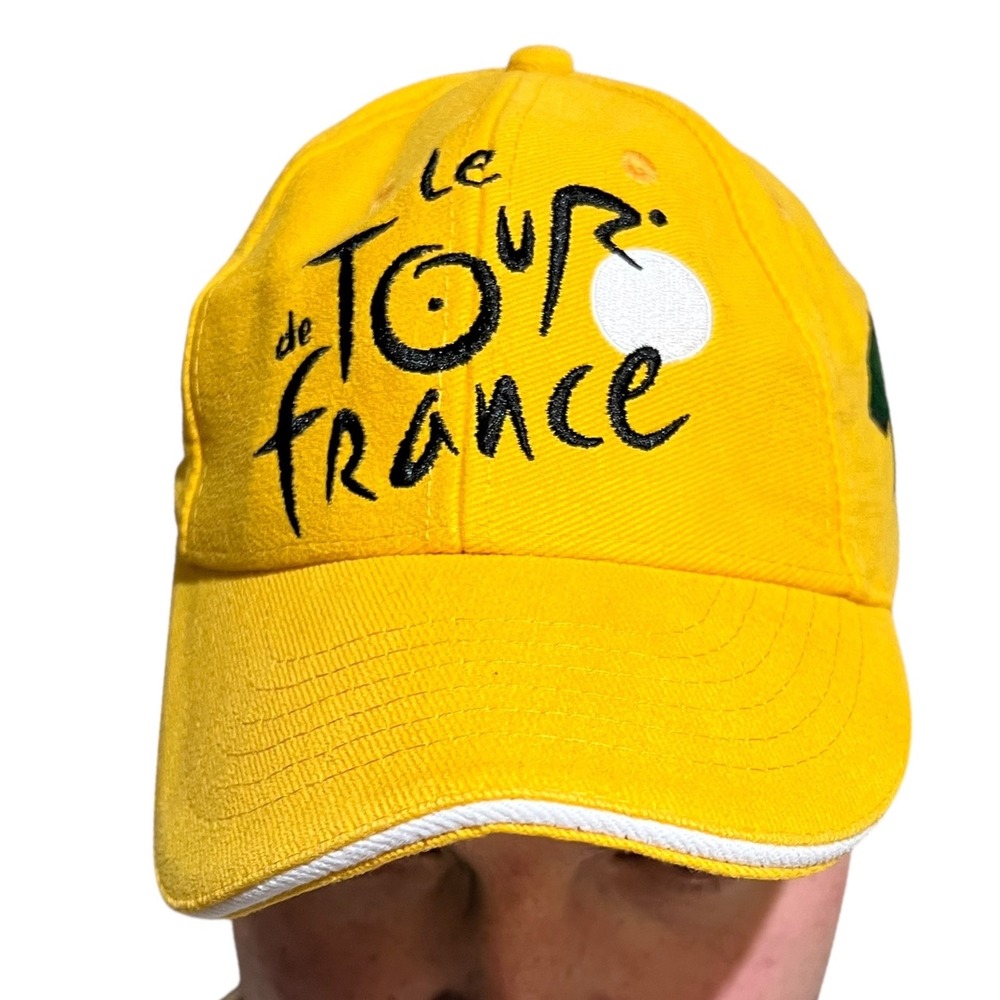 Le Tour de France VTG Official Hat Cycling Cap Embroidered Adjustable Yellow